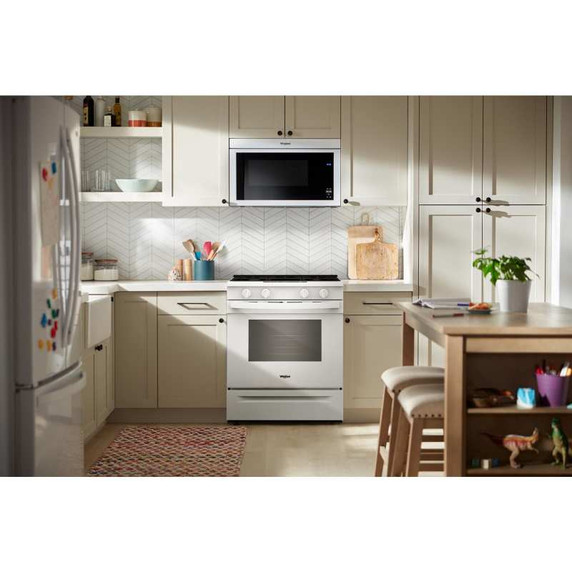 Whirlpool® Cuisinière au gaz intelligente avec technologie de cuisson à air et nettoyage à la vapeur de 30 po WSGS4530TW