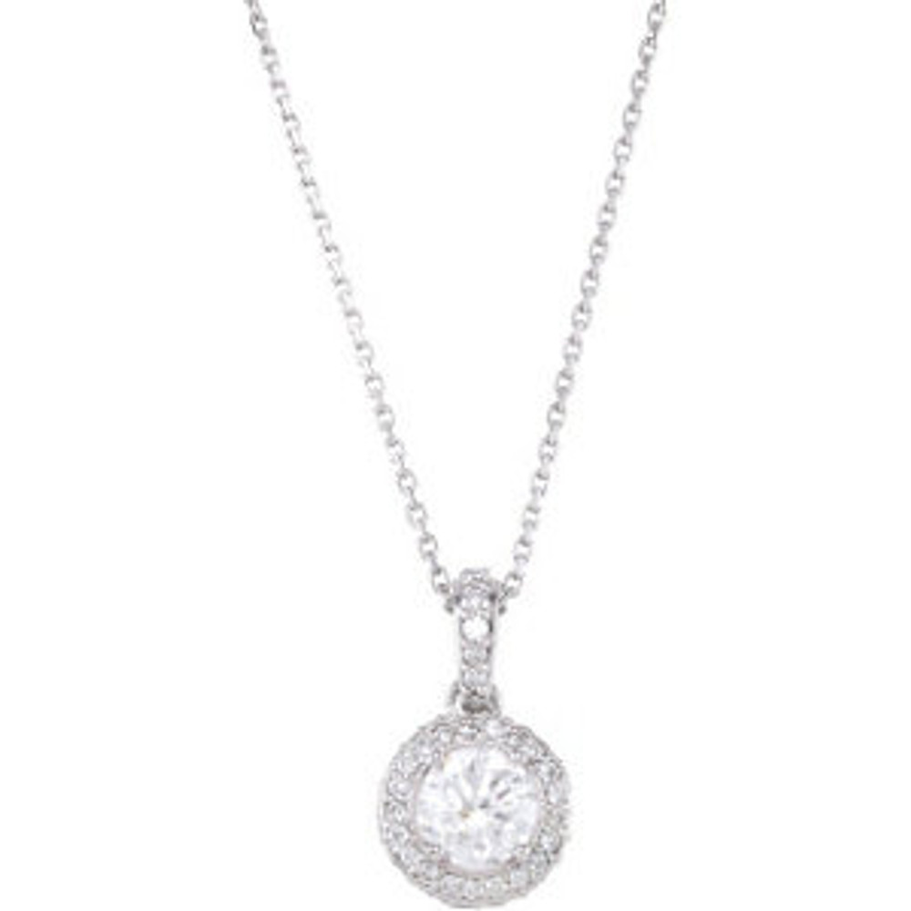 This artfully designed 1.00 ct. tw. round cut diamond 18" entourage necklace in 14kt white gold is just what you were looking for. Thrill friends and family with this exceptional necklace. Simple yet seductive, this piece shines with round cut diamond. This necklace is surely designed to impress.