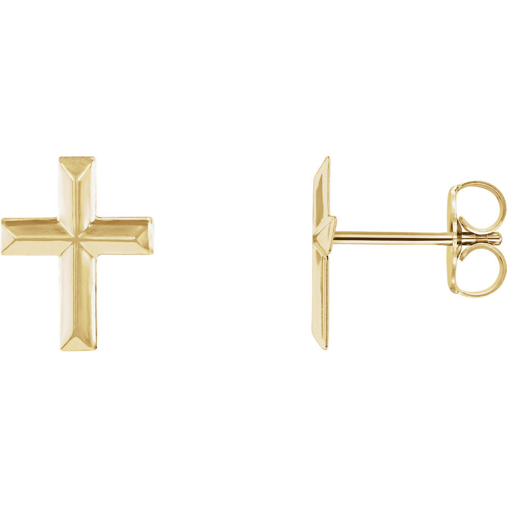 Crosses don’t have to be large in stature to have a big impact. The significance of these symbols is recognized across generations and cultures, enabling them to send a message about what you believe in a millisecond. These cleanly-cut cross studs make a statement of faith that’s evident despite their petite size. Although they’re small in size, these earrings stand strong, serving as no-nonsense pictures of your gratitude for what Jesus did for you on the cross. 