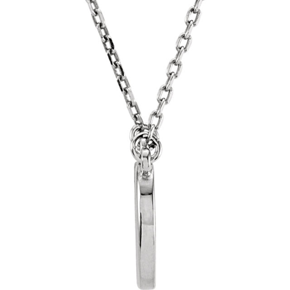 This a 16" block initial necklace in sterling silver offers a great look and flawless design. This delightful necklace will thrill and delight as the eye is drawn to it's exceptional luster.