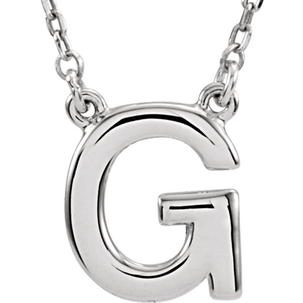 This a 16" block initial necklace in sterling silver offers a great look and flawless design. This delightful necklace will thrill and delight as the eye is drawn to it's exceptional luster.