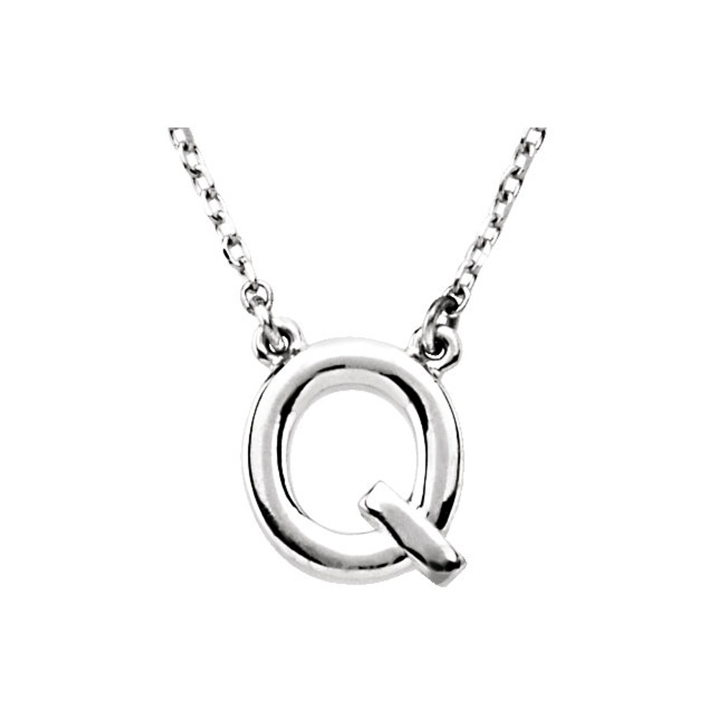 This a 16" block initial necklace in sterling silver offers a great look and flawless design. This delightful necklace will thrill and delight as the eye is drawn to it's exceptional luster.