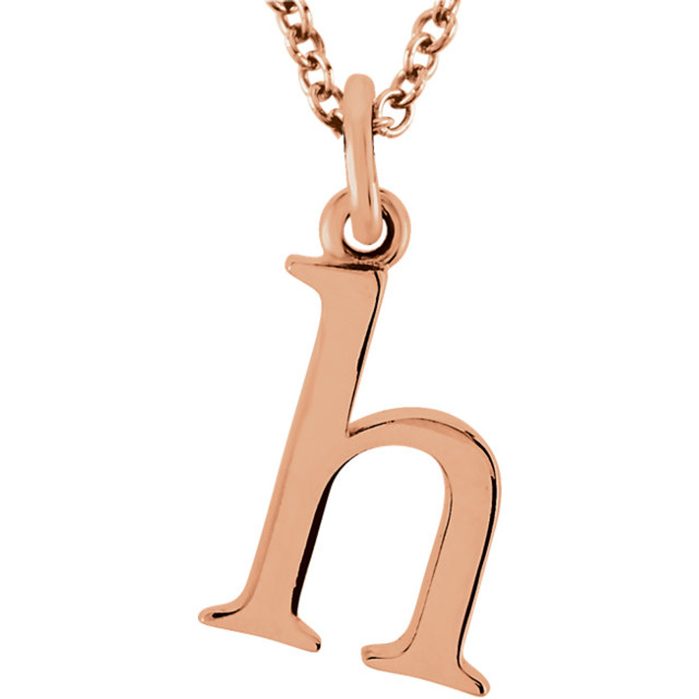 Casual and chic, a lower case initial necklace says a lot about your style. These 16-inch necklaces are available in 14kt white, yellow and rose gold.