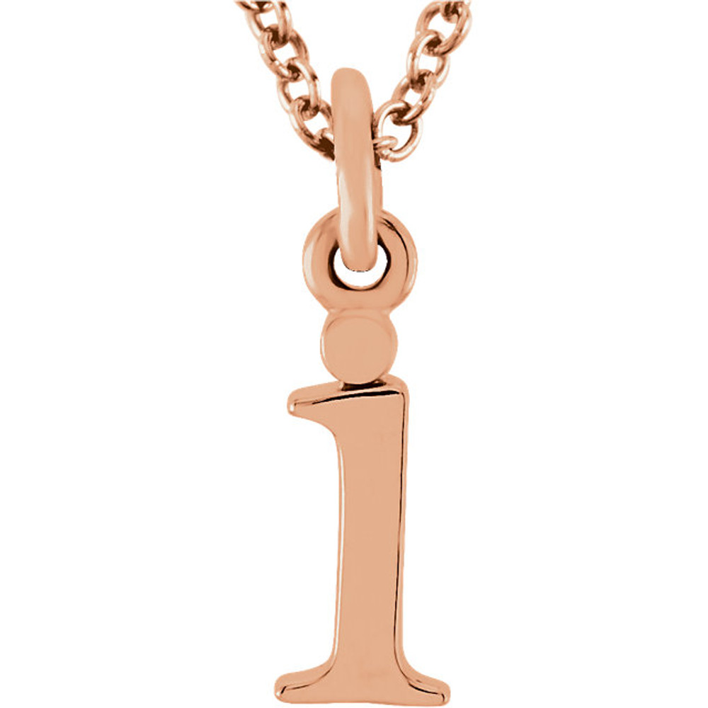 Casual and chic, a lower case initial necklace says a lot about your style. These 16-inch necklaces are available in 14kt white, yellow and rose gold.