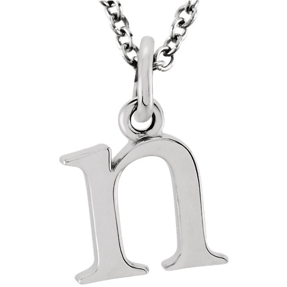 Casual and chic, a lower case initial necklace says a lot about your style. These 16-inch necklaces are available in 14kt white, yellow and rose gold.