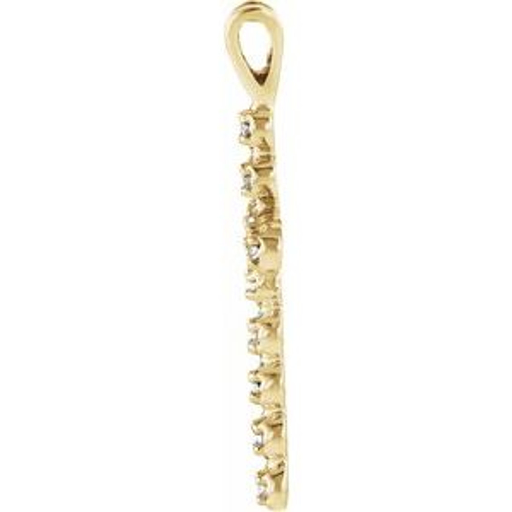 Diamond Cross 18" Necklace In 14K Yellow Gold (.18 ct. tw.)