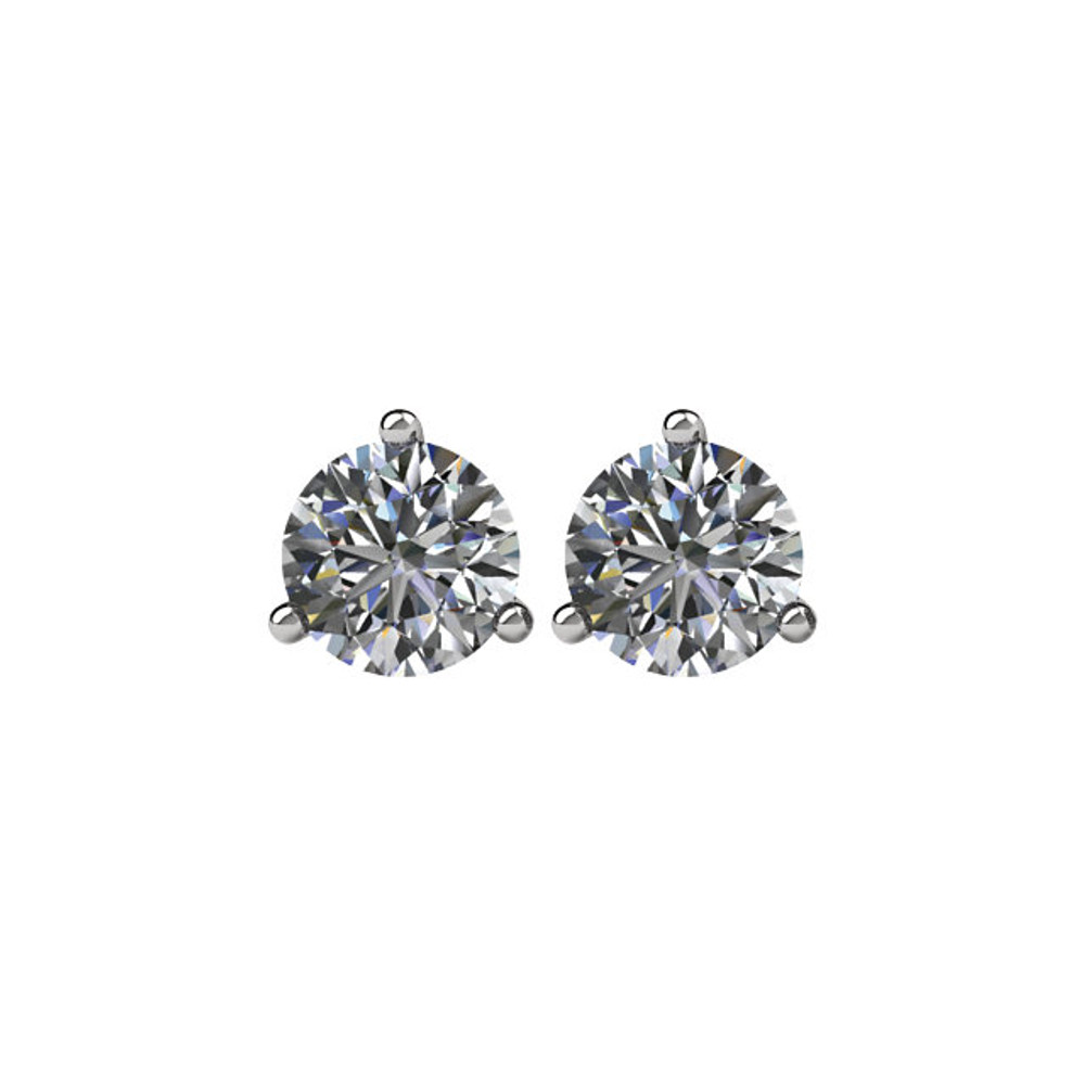 Bold and stunning, the outstanding round diamonds in these solitaire stud earrings make a magnificent accompaniment to any style and any look. For a woman whose beauty must be matched with equally striking brilliance, these are a perfect choice. Totaling 1.00 cts., the diamonds' daring sparkle stands out with platinum prongs.