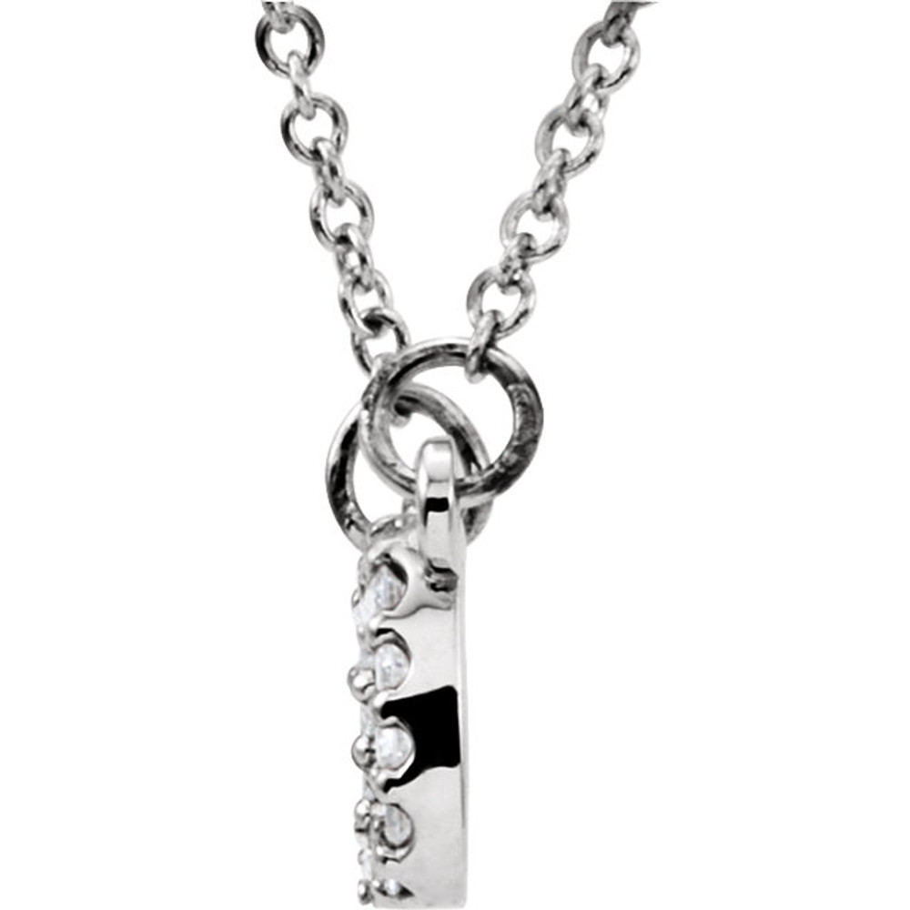 Diamonds are a girl's best friend, but any woman who gets this necklace is sure to be your best friend and love you forever! With 30 dazzling diamonds weighing 1/6 cts tw, this 14Kt white gold necklace is a great choice whenever you want to make the special woman in your life cry with happiness.