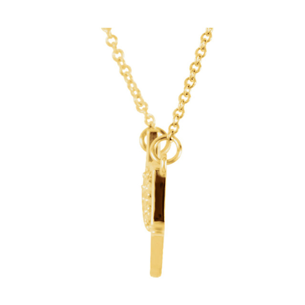 "Love You" Chain Necklace featuring a 0.08 ct. tw. round genuine diamonds. It is a truly unique and a fantastic choice. Diamonds are G-H in color and I1 or better in clarity. The style suspends from an 18.00-inch cable chain and secures with a spring-ring clasp.