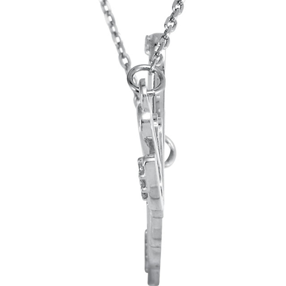 Diamond "Love" Design 18" Necklace In Sterling Silver