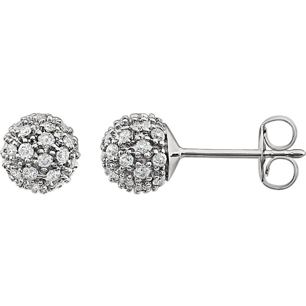 Accentuate your ensemble with these stunning cluster ball stud diamond earrings. Polished and crafted of 14-karat gold, this pair of earrings featuring a captivating, lustrous appearance.