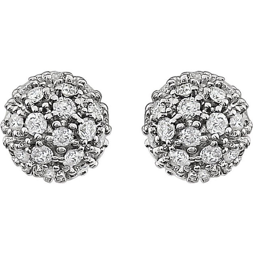 Accentuate your ensemble with these stunning cluster ball stud diamond earrings. Polished and crafted of 14-karat gold, this pair of earrings featuring a captivating, lustrous appearance.