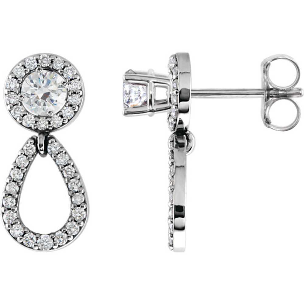 These stunning earring jackets dangle with real dazzle thanks to a total of 31 conflict free diamonds per earring, plus the stud you add yourself.

A real stand-out look, these platinum earring jackets turn your studs into a real show of dazzle and sophistication.