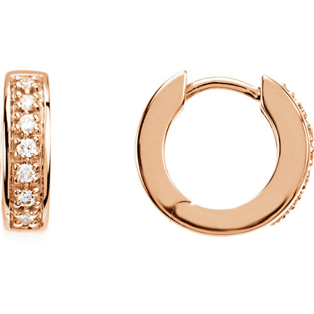 Diamond Hoop Earrings In 14K Rose Gold (1/6 ct. tw.)