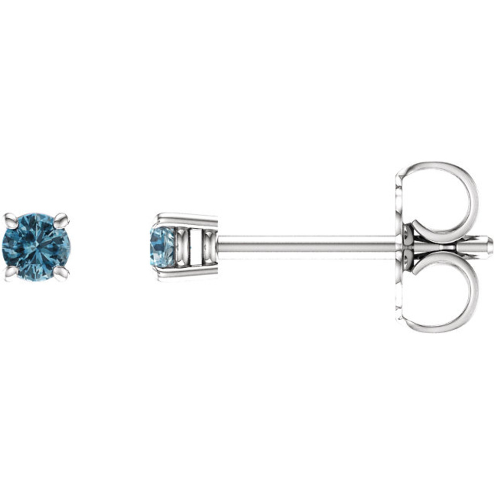 Delightfully colorful, these hand-selected gemstone earrings feature vibrant sky blue topaz gemstones complemented by 14k white gold four-prong settings.