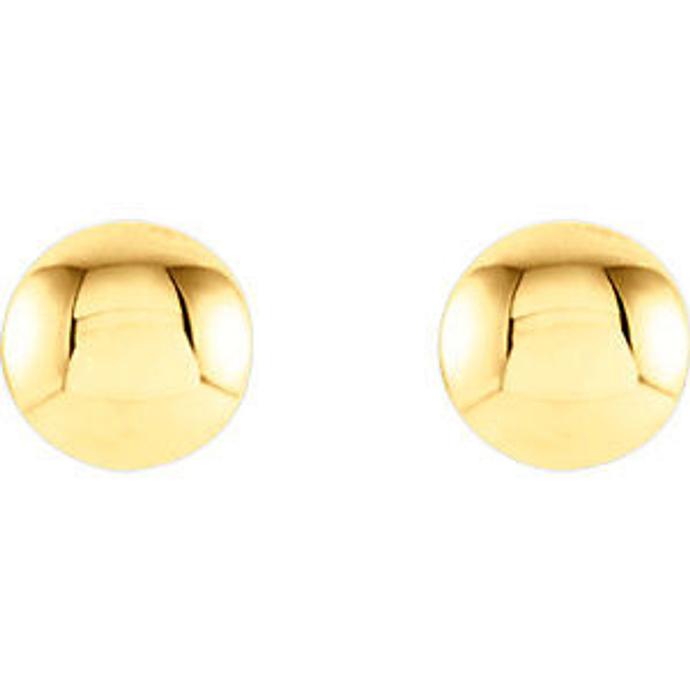 Convex Circle Earrings In 14K Yellow Gold has a bright polish to shine and perfect for everyday wear.