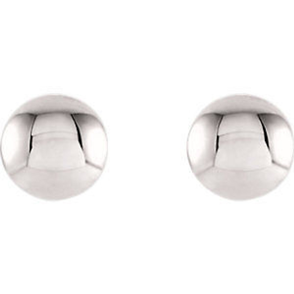 Convex Circle Earrings In 14K White Gold and has a bright polish to shine. Perfect for everyday wear.