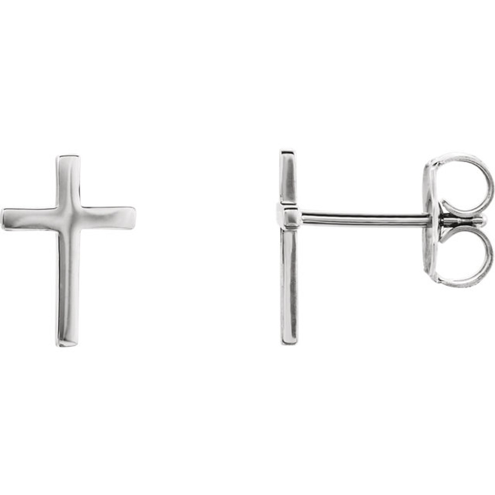 Crosses don’t have to be large in stature to have a big impact. The significance of these symbols is recognized across generations and cultures, enabling them to send a message about what you believe in a millisecond. These cleanly-cut cross studs make a statement of faith that’s evident despite their petite size. Although they’re small in size, these earrings stand strong, serving as no-nonsense pictures of your gratitude for what Jesus did for you on the cross. 