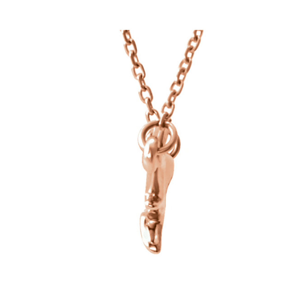 Stunning design is found in this 14k rose gold branch bar hanging from a 16.00" inch necklace in length. Total weight of the gold is 2.34 grams.