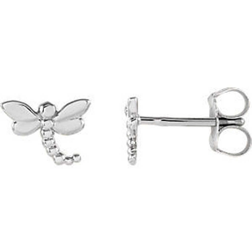 These sweet and whimsical dragonfly stud earrings perch delicately on your earlobes, wings spread as though caught in a moment of whimsy. Dragonflies can represent transformation and lightness of being - these delicate studs can be a reminder of adaptability and joy.