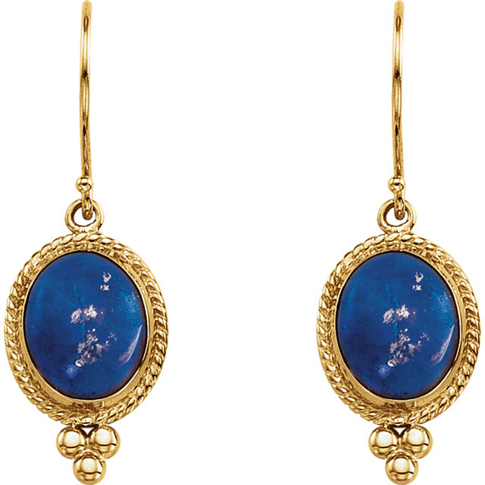 Add something unique to your style with these classic lapis earrings which have an approximate weight of 1.36 grams. They make for a great anniversary, birthday, or weddings day gift.
