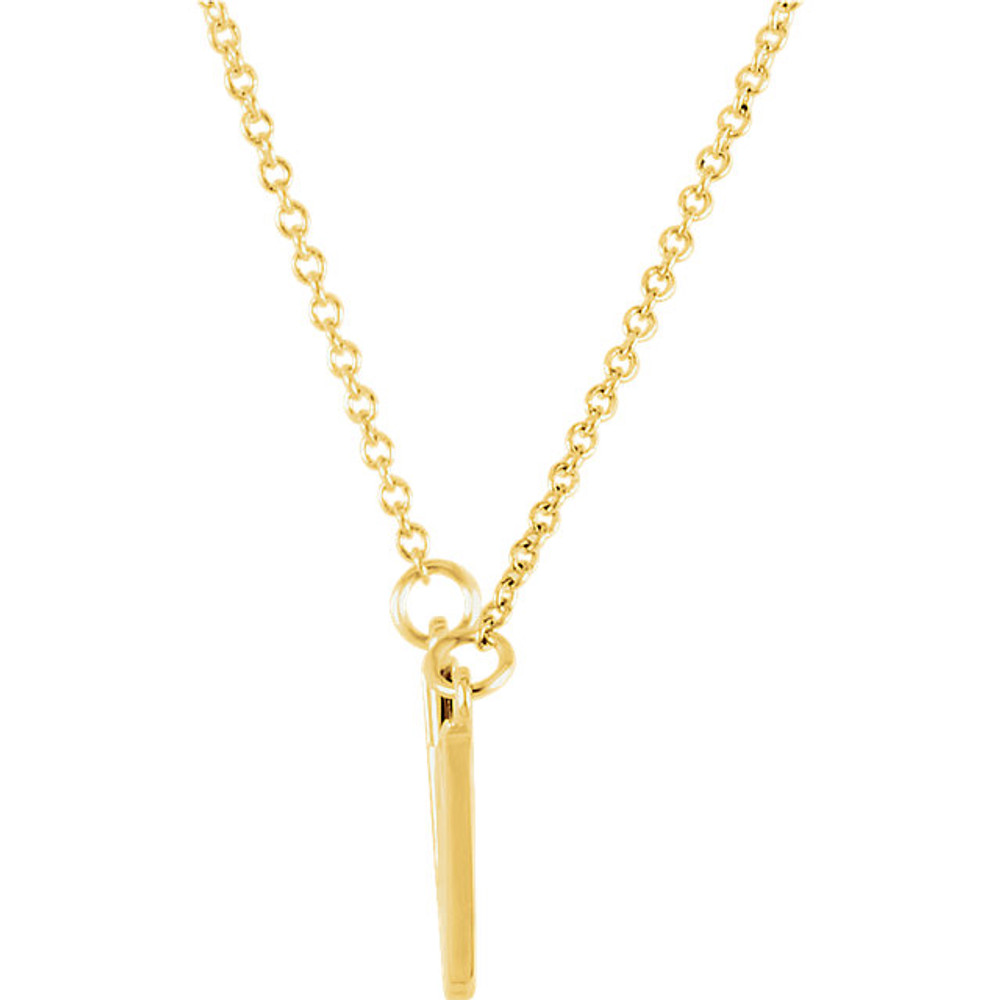 This lovely "Lucky" pendant is crafted in 14K yellow gold and comes with a 16.40 inch necklace. 