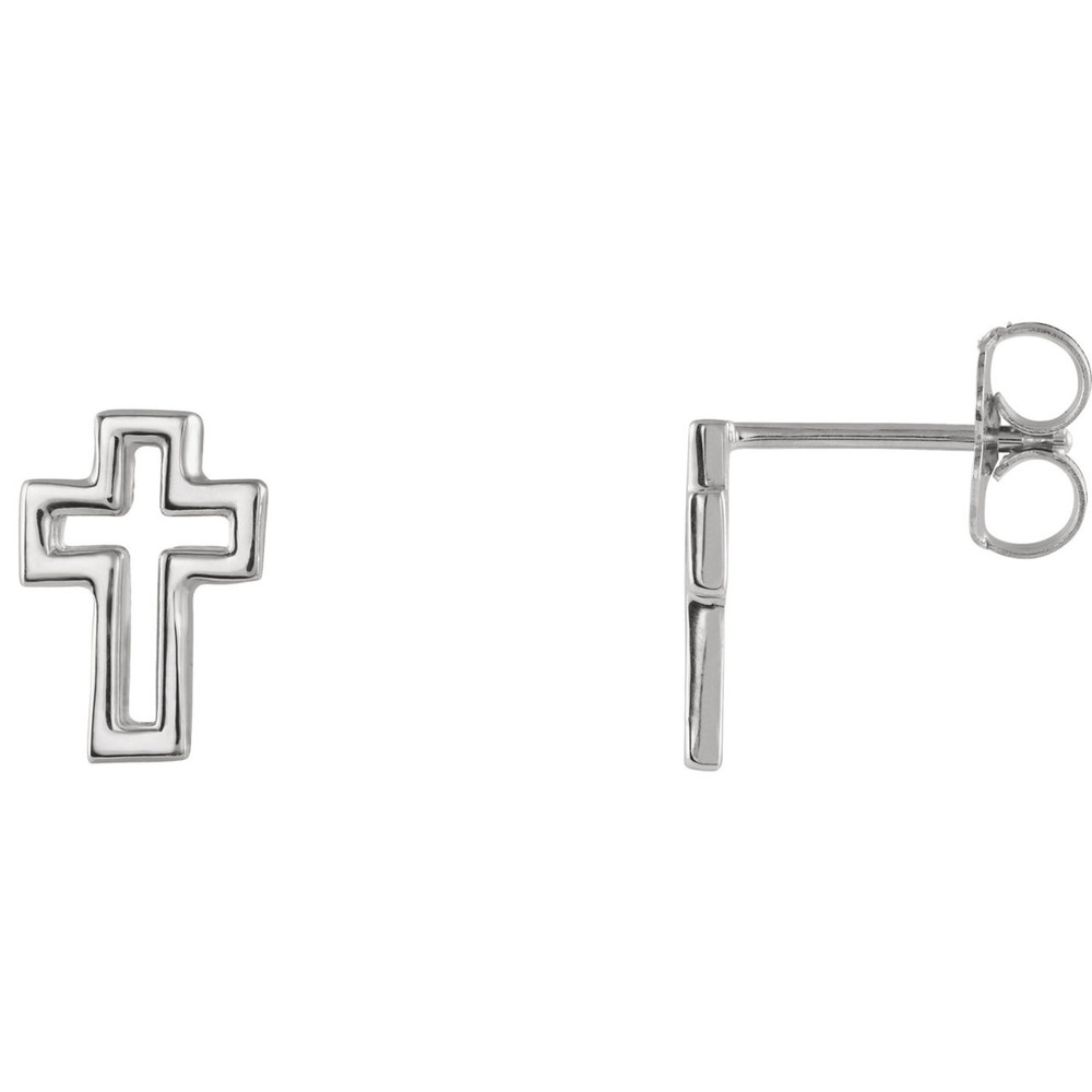 Crosses don’t have to be large in stature to have a big impact. The significance of these symbols is recognized across generations and cultures, enabling them to send a message about what you believe in a millisecond. These cleanly-cut cross studs make a statement of faith that’s evident despite their petite size. Although they’re small in size, these earrings stand strong, serving as no-nonsense pictures of your gratitude for what Jesus did for you on the cross.