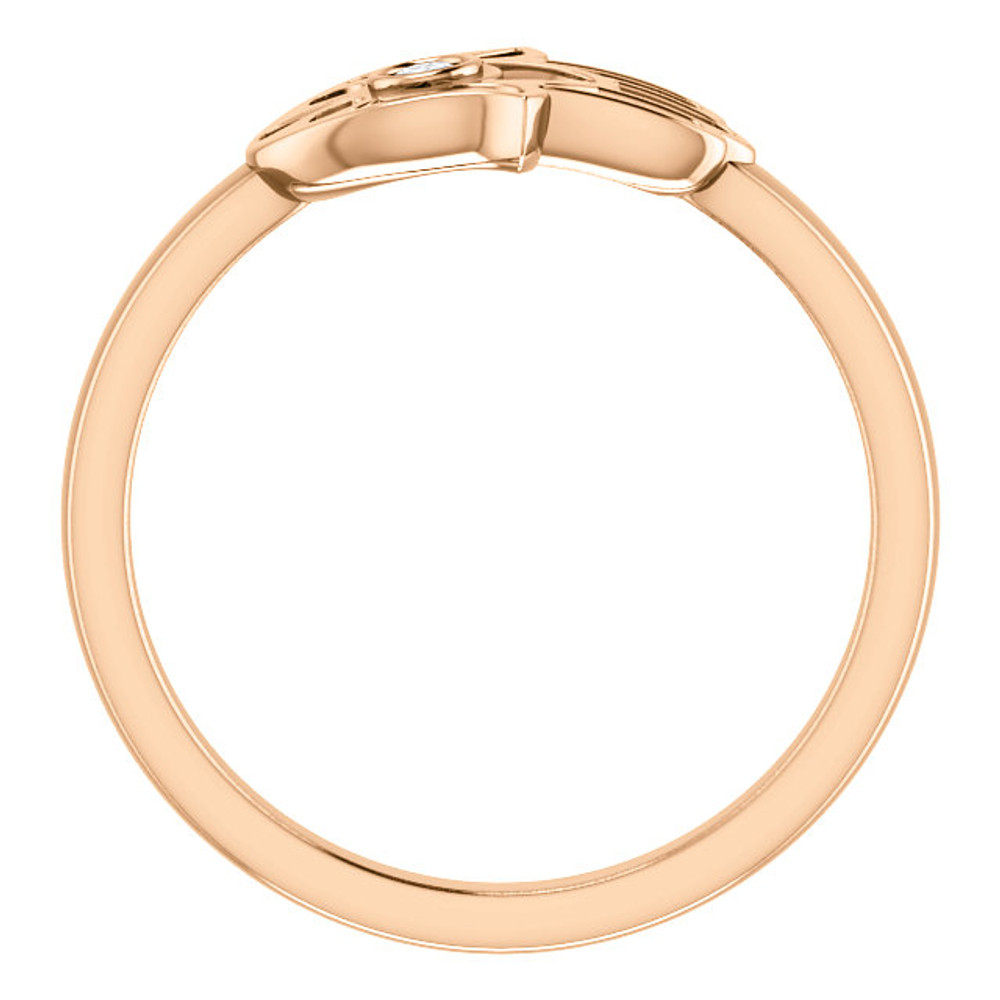 Ward off evil spirits - and be super stylish - with this diamond hamsa fashion ring in 14k rose gold.