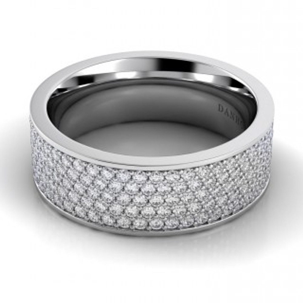 Created with exceptional precision and design, this wedding band is designed to perfectly complement the exquisite engagement ring - marking the couple's first step toward a life together. Danhov Eleganza braided wedding band featuring a unique design. This ring is designed by Danhov, who is an award winning bridal jewelry designer, specializing in hand-made unique and timeless designs.