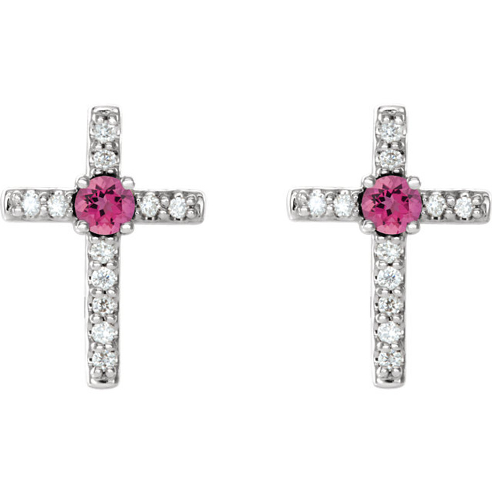 Tourmaline inspires as the gem of intuition and creativity. JA Diamonds pink tourmaline is a vivid strawberry pink.
Diamonds are G-H in color and I1 or better in clarity. Polished to a brilliant shine.