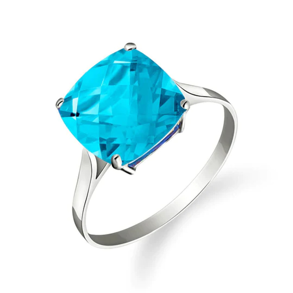  Enjoy the bold blue beauty of the 14K gold Ring with Natural Checkerboard Cut Blue Topaz. The generous 3.60 carat semiprecious gemstone is cut in a pattern that resembles a quilt and encourages light to play over the surface of the gemstone. The cut of the gemstone mounted in this ring enables its wearers to look brilliant in blue. Blue topaz is December's birthstone, and the design of the 14K gold Ring with Natural Checkerboard Cut Blue Topaz celebrates everything that is best about blue topaz. Give it as a gift and admire this ring and its wearer on her special day.