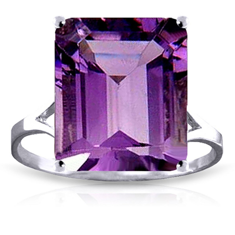 Everyone knows how beautiful amethyst stones are, but when cut in a unique shape that shows off its gorgeous color and facets, it is made even more stunning. This 14k gold ring with natural octagon purple amethyst shows off color and style in an elegant way. A simple gold band starts off the look, featuring open sides to accent the beautiful gemstone. The stunning 6.50 carat stone lights up this ring with gorgeous color, and the unique octagon cut allows it to fully shine. This makes a bold gift to present to a chic woman with bold style.