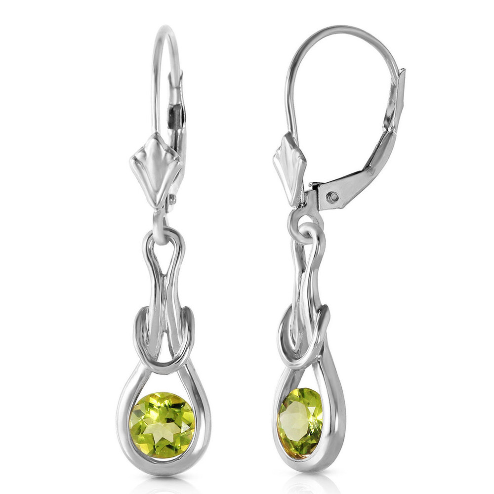 Two mystifying Round shaped Peridot's stand out on this perfectly crafted 14k Gold Leverback Earrings.