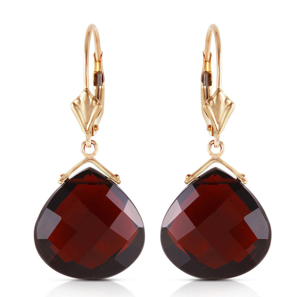 This gorgeous, affordable leverback garnet pair of earrings is perfect for you or a loved one. Forged by hand with passion and precision, this piece is a pure example of how beautiful it is when gemstones and gold come together to form exquisite jewelry that will dazzle the eye and last for generations to come. Available in 14K yellow, white or rose gold.