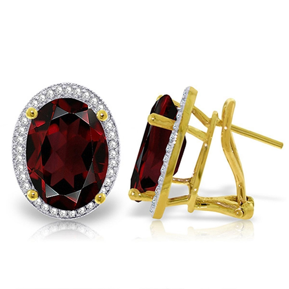 Show off a classic with these garnet gemstone earrings, framed in 14k gold.