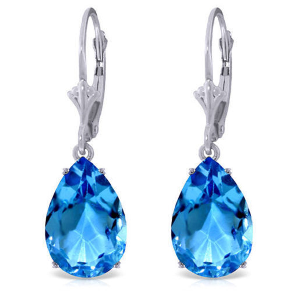 These brilliantly colored 14k gold Lever Back Earrings with Natural Blue Topaz are sure to inspire thoughts of crystal clear beaches and summer days. Blue topaz comes in many hues, but these bright earrings are something special. Each pear shaped topaz is 6.5 carats in size, and hangs about 1.15 inches from the ear lobe.

These earrings come in yellow, white or rose gold to meet your needs. Customize the perfect pair of earrings just for you or someone special. Lever back earrings are comfortable and easy to wear all day. These make a great gift too!