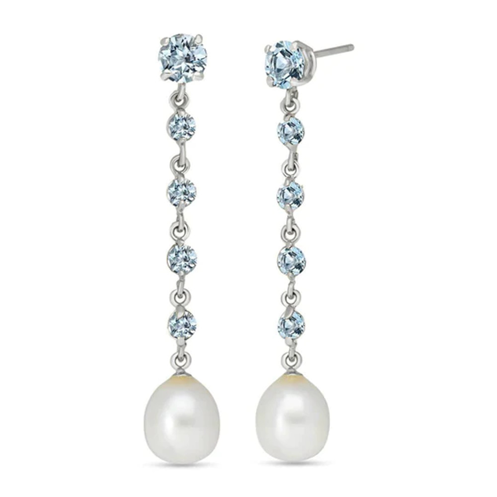 This gorgeous, affordable chandelier aquamarine pair of earrings is perfect for you or a loved one. Forged by hand with passion and precision, this piece is a pure example of how beautiful it is when gemstones and gold come together to form exquisite jewelry that will dazzle the eye and last for generations to come. Available in 14K yellow, white or rose gold.