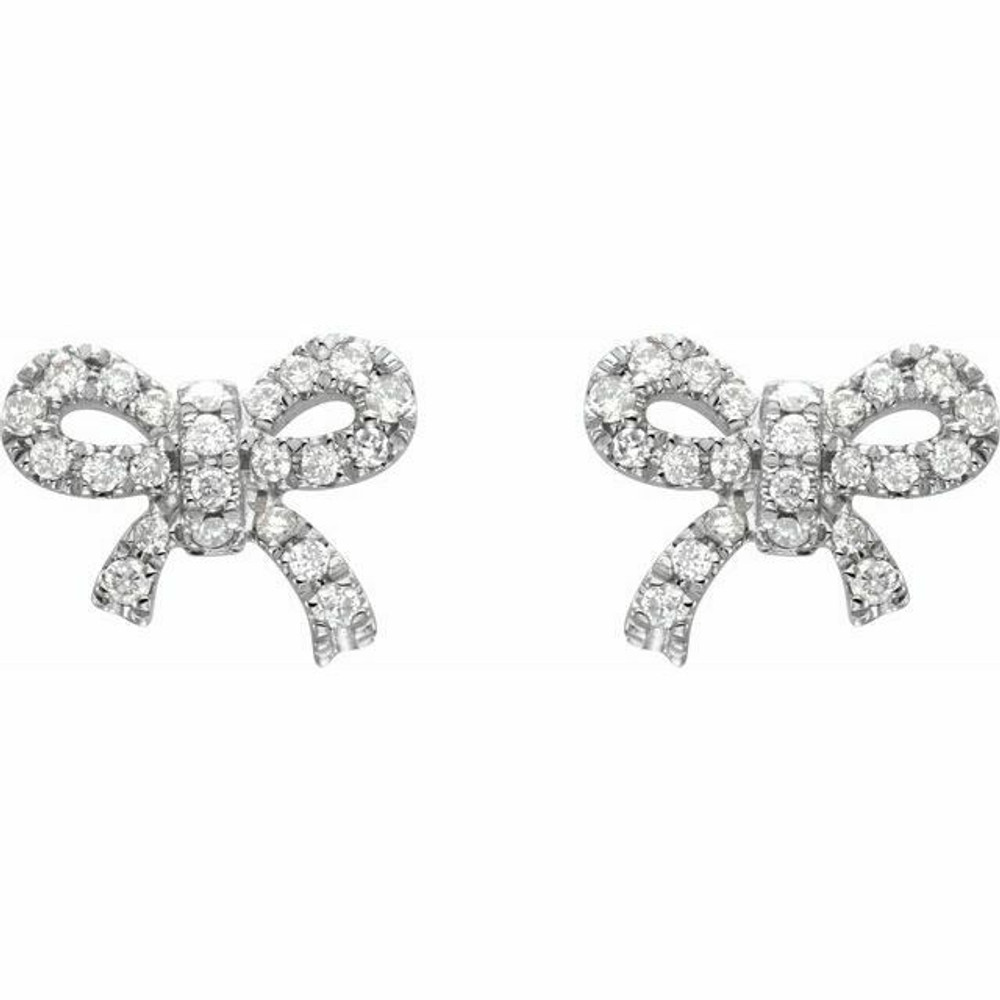 These exquisite diamond bow stud earrings offer beauty equaled only to her own. Classic and elegant, these earrings captivate with 1/5 ct. t.w. of diamonds and a polished shine.