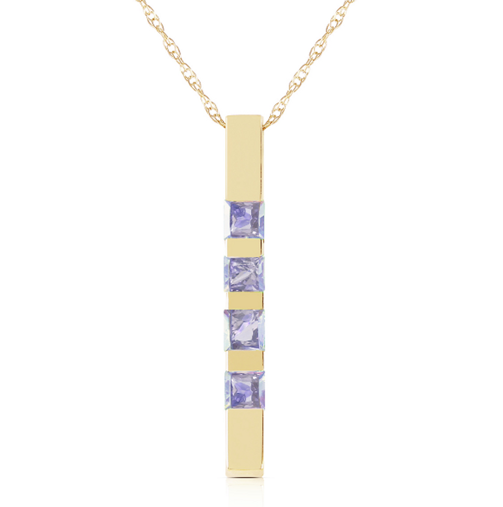 Necklaces tend to capture the attention better than most other pieces of jewelry. Everyone wants to see what is so special that you are wearing it around your neck. A 14k Solid Gold Necklace Bar with Natural Tazanites is sure to grab that attention you seek.
The beads of Tazanites in the necklace make it unusual enough to draw questions, but at least they are good kinds of questions. You will be pleased with the fact that the stones contained in the necklace can be matched to your birth month to better match your personality. If that is something that you would like to do, then get on it today. 