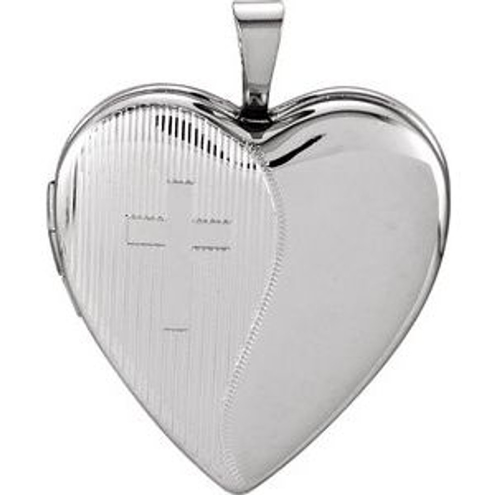 A sweet look, this locket is perfect for the one you love. Heart Cross Locket In Sterling Silver. Polished to a brilliant shine.