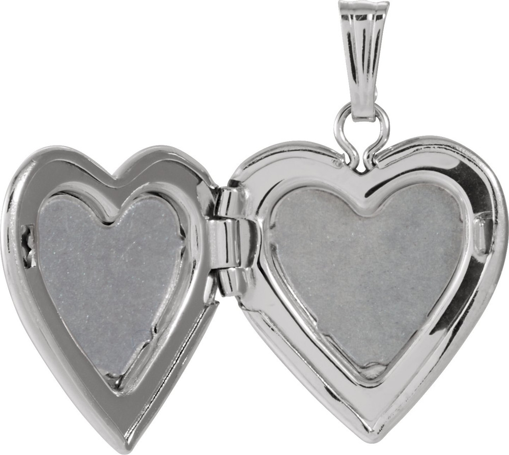 Win her heart with this dazzling diamond heart locket in 14k white gold.