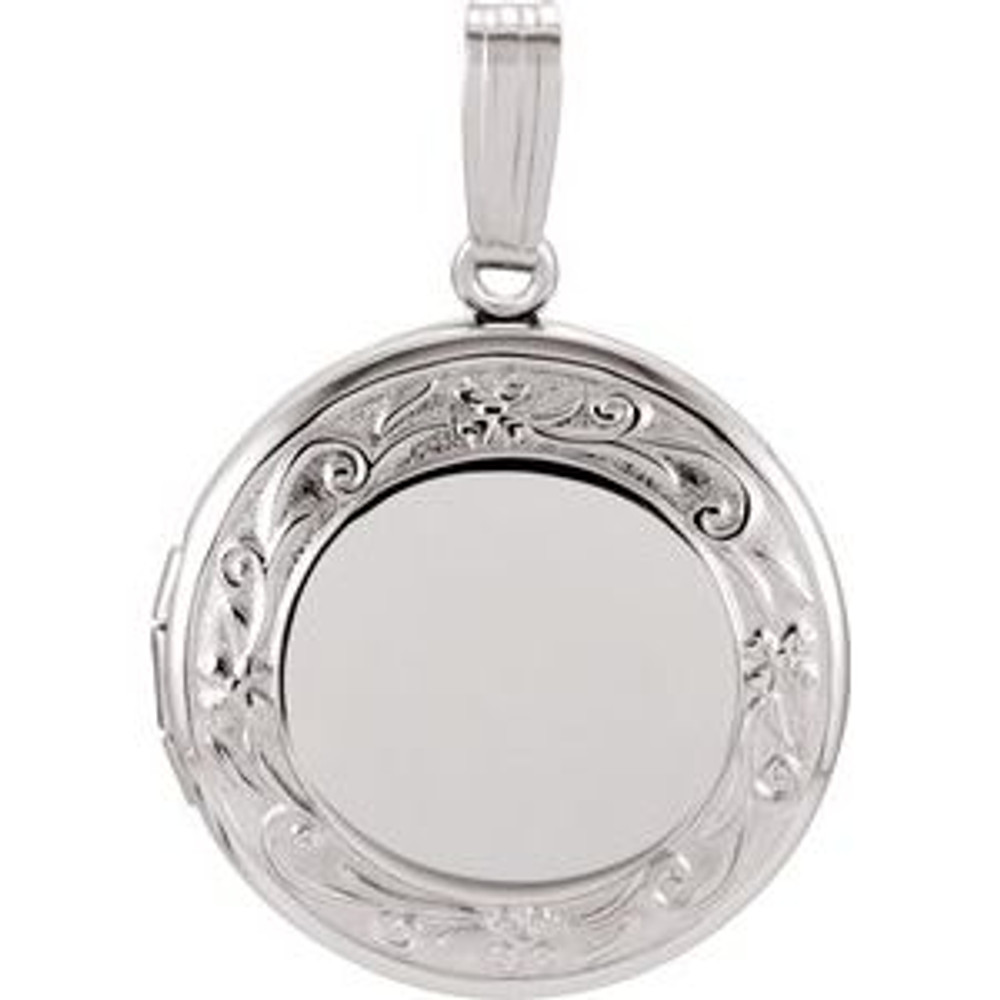 Choose this round locket to complement her stature.