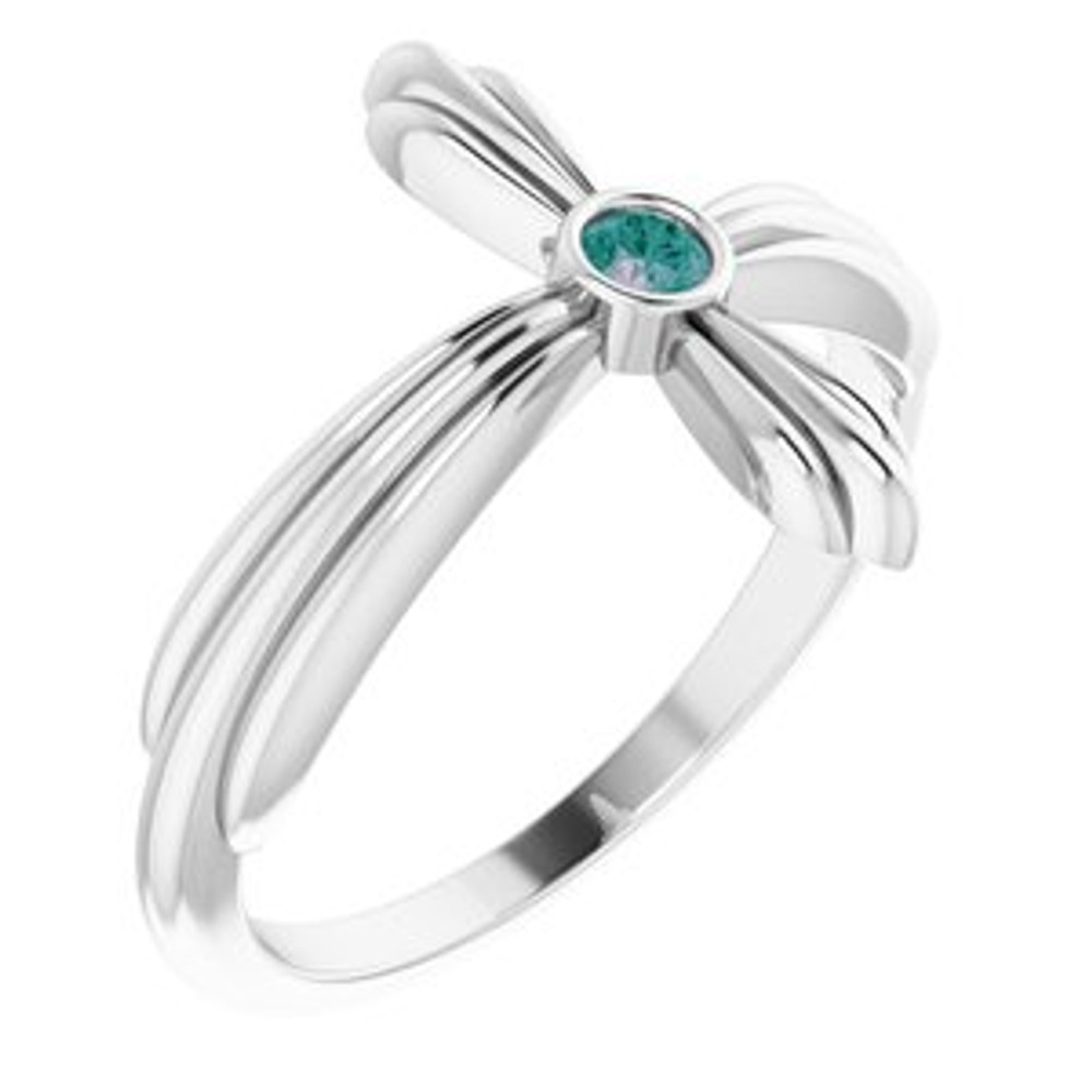 A lovely expression of faith, this gemstone ring proclaims deep and heartfelt devotion.