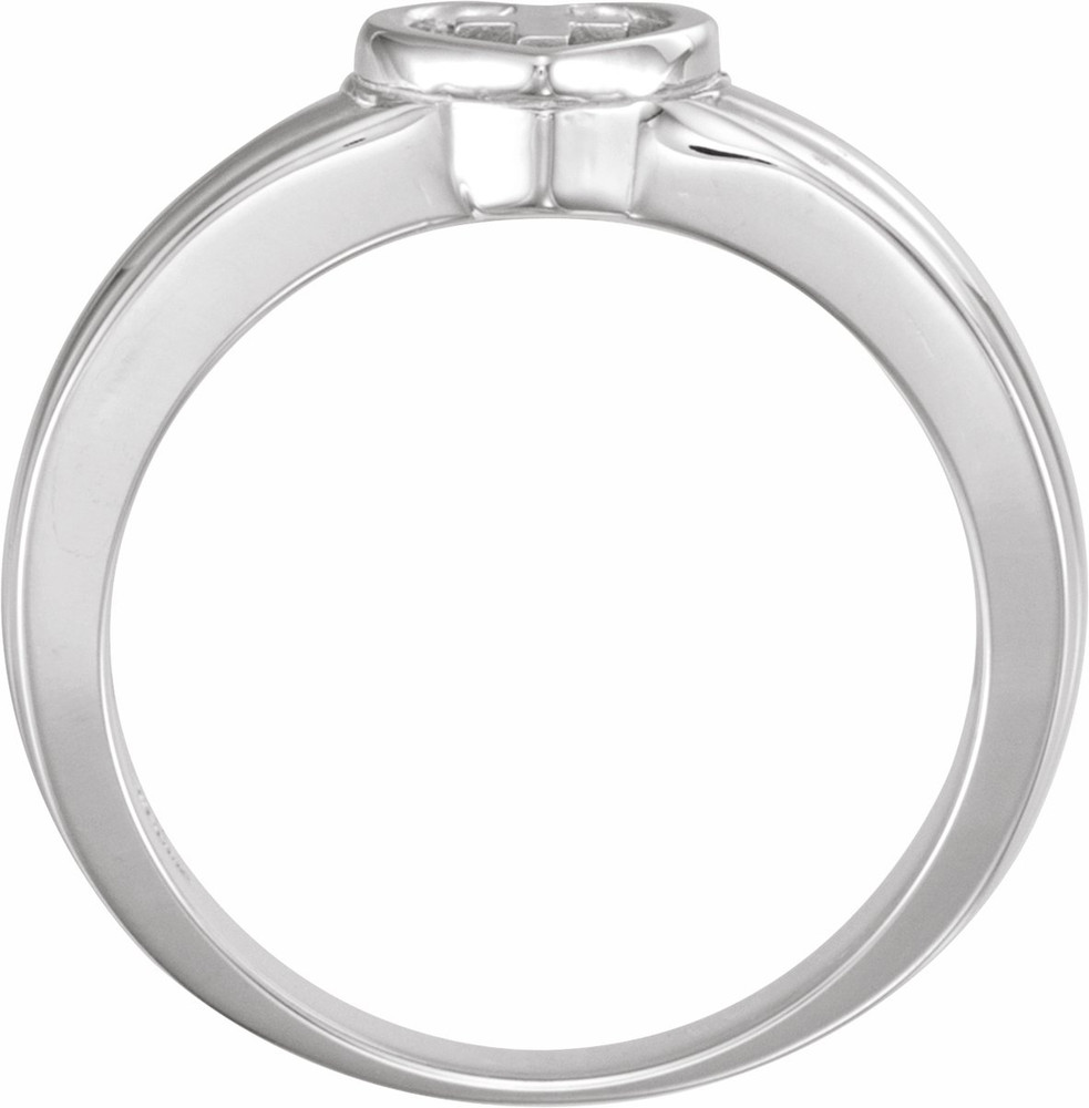 Let your faith be the center of your life, as this symbolic 14k white gold ring implies.