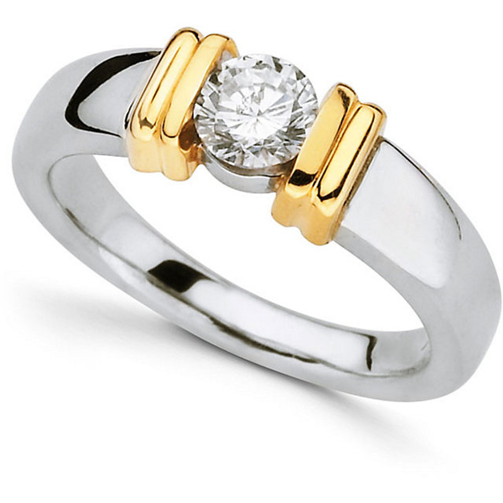 Classic, simple perfection. The stunning round 1/4 ct. tw. round full-cut diamond solitaire at the heart of this platinum engagement ring needs no accompaniment. Let it speak for you, showing her just how deeply you love and treasure her.