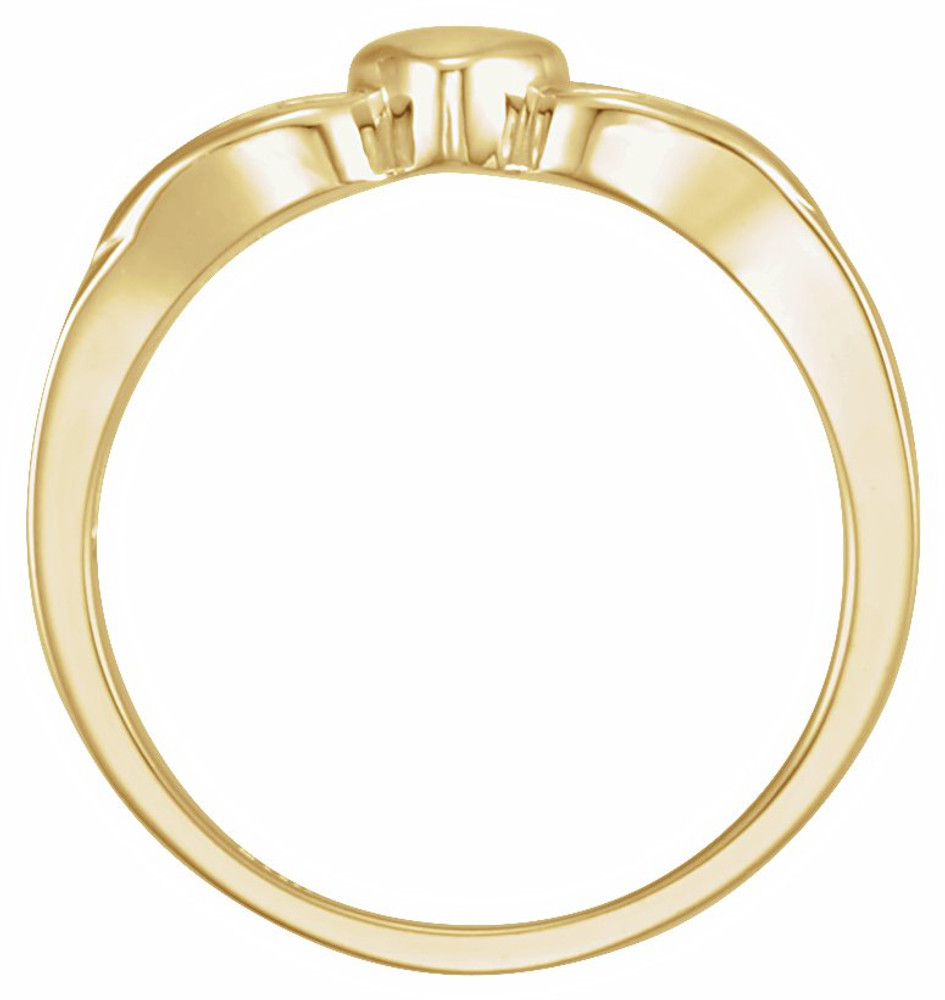 Let your faith be the center of your life, as this symbolic 14k yellow gold ring implies. Heart & Cross Ring In 14K Yellow Gold. Polished to a brilliant shine.