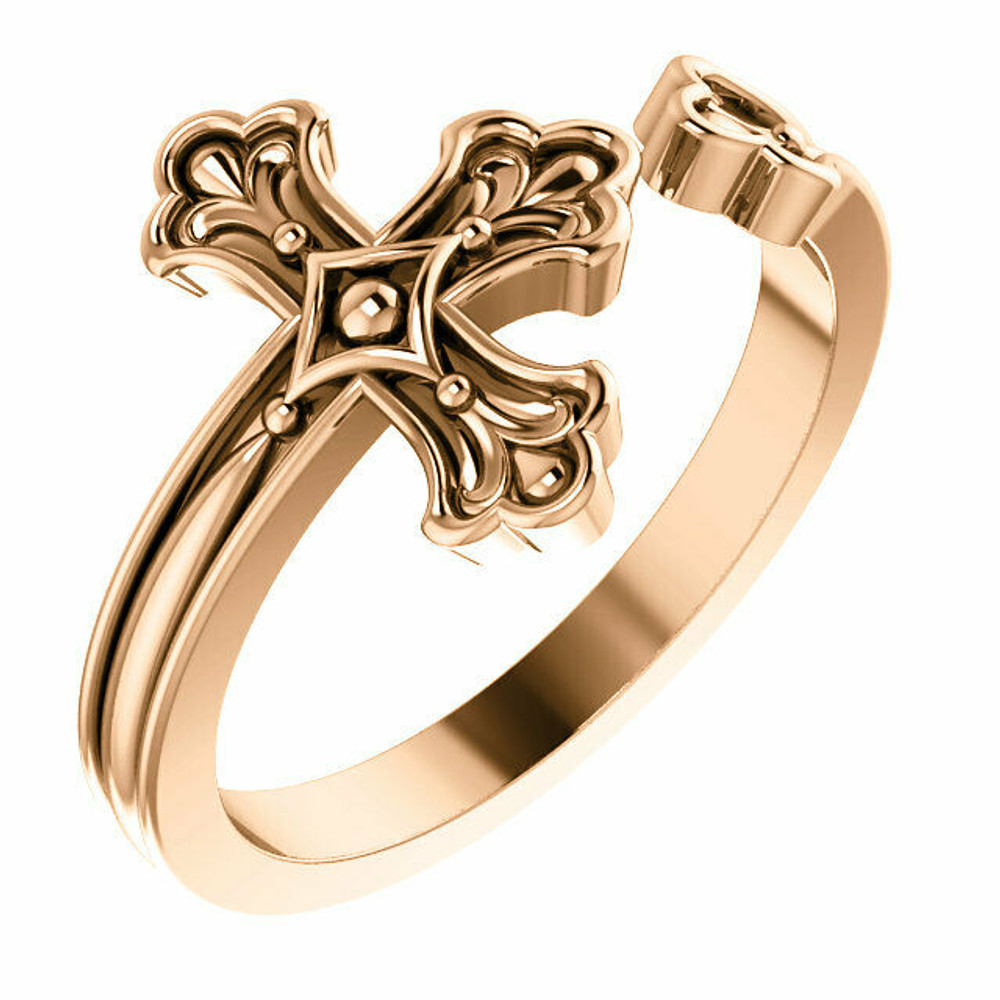 There's nothing more comforting than feeling faith in your heart and believing you are blessed with the gift of the Lord's guidance. Now, you can wear a stunning expression of this belief with this religious negative-space cross ring.