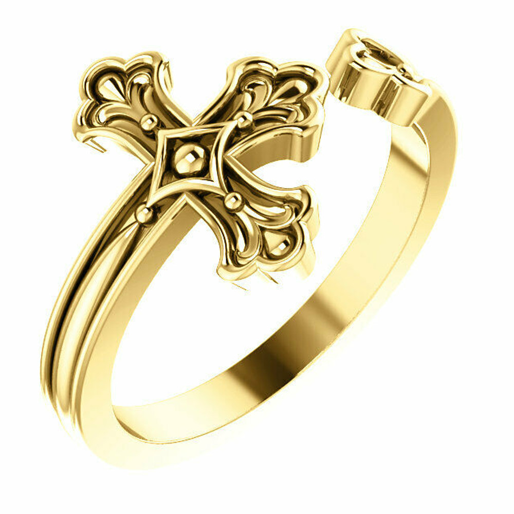 There's nothing more comforting than feeling faith in your heart and believing you are blessed with the gift of the Lord's guidance. Now, you can wear a stunning expression of this belief with this religious negative-space cross ring.