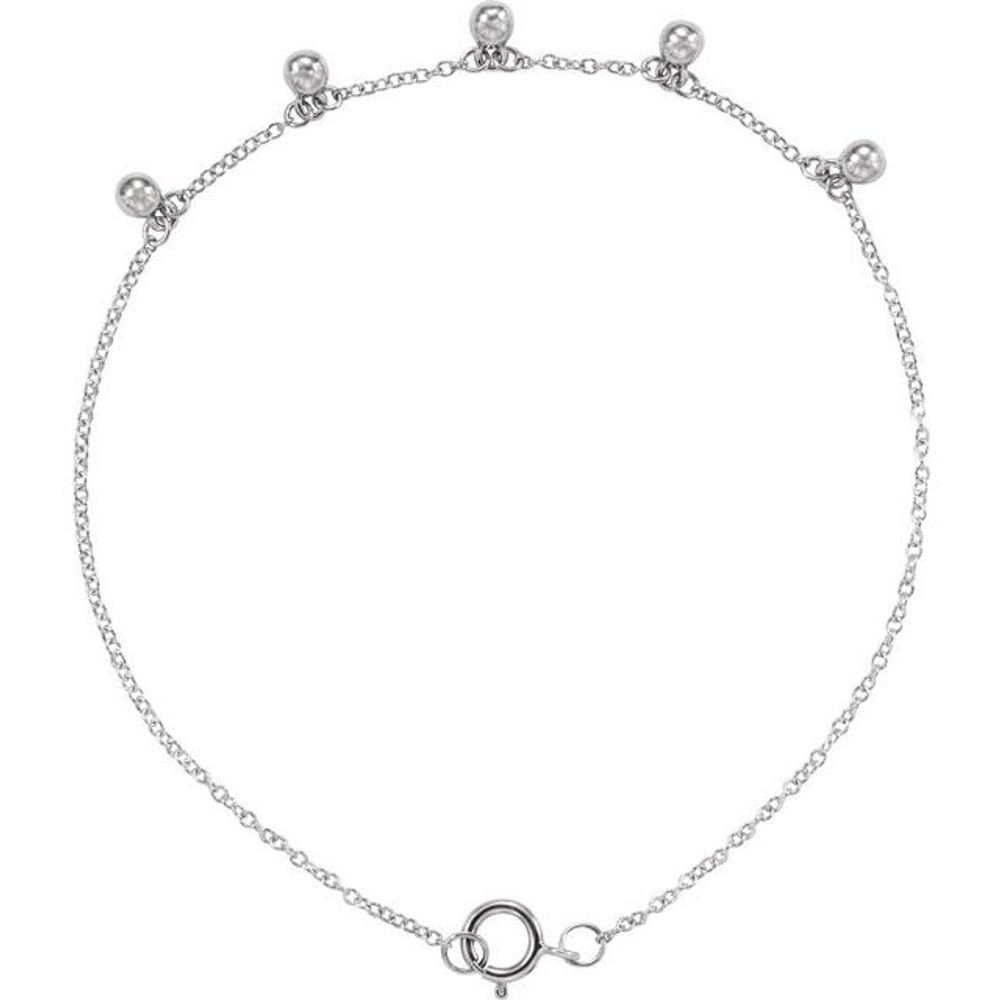 Complement any attire with this beaded bracelet in 14K white gold