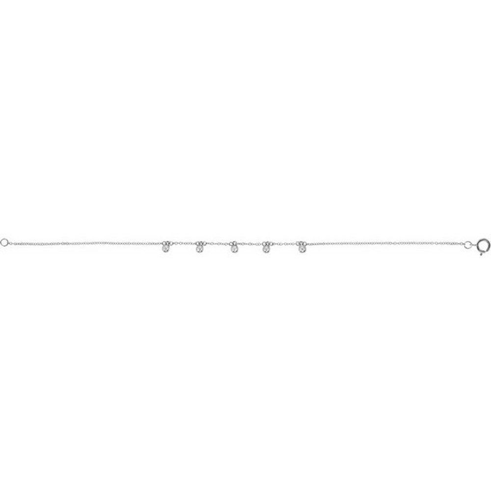 Complement any attire with this beaded bracelet in 14K white gold